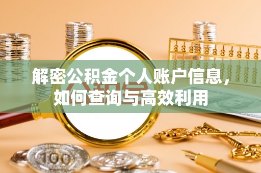 乐陵解密公积金个人账户信息，如何查询与高效利用