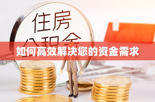 乐陵如何高效解决您的资金需求