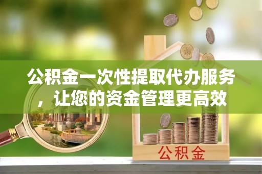 乐陵公积金一次性提取代办服务，让您的资金管理更高效
